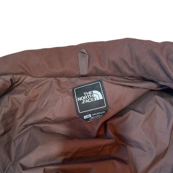 The North Face 550 Goose Down Brown Puffer Jacket Girls L - Picture 6 of 11